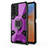 Silicone Matte Finish and Plastic Back Cover Case with Magnetic Finger Ring Stand KC4 for Vivo iQOO Z5 5G