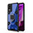 Silicone Matte Finish and Plastic Back Cover Case with Magnetic Finger Ring Stand KC4 for Vivo V21e 4G