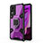 Silicone Matte Finish and Plastic Back Cover Case with Magnetic Finger Ring Stand KC4 for Vivo V21e 4G Purple