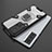 Silicone Matte Finish and Plastic Back Cover Case with Magnetic Finger Ring Stand KC4 for Vivo X70t