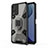 Silicone Matte Finish and Plastic Back Cover Case with Magnetic Finger Ring Stand KC4 for Vivo Y21