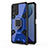 Silicone Matte Finish and Plastic Back Cover Case with Magnetic Finger Ring Stand KC4 for Vivo Y21