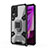 Silicone Matte Finish and Plastic Back Cover Case with Magnetic Finger Ring Stand KC4 for Vivo Y73 (2021)