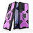 Silicone Matte Finish and Plastic Back Cover Case with Magnetic Finger Ring Stand KC4 for Xiaomi Mi 11T 5G Purple