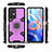 Silicone Matte Finish and Plastic Back Cover Case with Magnetic Finger Ring Stand KC4 for Xiaomi Redmi Note 11 5G