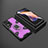 Silicone Matte Finish and Plastic Back Cover Case with Magnetic Finger Ring Stand KC4 for Xiaomi Redmi Note 11 Pro+ Plus 5G Purple