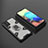Silicone Matte Finish and Plastic Back Cover Case with Magnetic Finger Ring Stand KC5 for Samsung Galaxy A71 4G A715 Black
