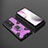 Silicone Matte Finish and Plastic Back Cover Case with Magnetic Finger Ring Stand KC5 for Vivo X70 Pro+ Plus 5G Purple