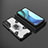 Silicone Matte Finish and Plastic Back Cover Case with Magnetic Finger Ring Stand KC5 for Vivo Y20 (2021)