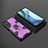 Silicone Matte Finish and Plastic Back Cover Case with Magnetic Finger Ring Stand KC5 for Vivo Y20s G