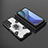 Silicone Matte Finish and Plastic Back Cover Case with Magnetic Finger Ring Stand KC5 for Vivo Y21