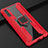 Silicone Matte Finish and Plastic Back Cover Case with Magnetic Finger Ring Stand KC6 for Samsung Galaxy A30S