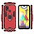 Silicone Matte Finish and Plastic Back Cover Case with Magnetic Finger Ring Stand KC6 for Samsung Galaxy M31