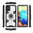 Silicone Matte Finish and Plastic Back Cover Case with Magnetic Finger Ring Stand KC7 for Samsung Galaxy A71 4G A715