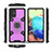 Silicone Matte Finish and Plastic Back Cover Case with Magnetic Finger Ring Stand KC7 for Samsung Galaxy A71 4G A715