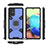 Silicone Matte Finish and Plastic Back Cover Case with Magnetic Finger Ring Stand KC7 for Samsung Galaxy A71 4G A715 Blue