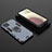 Silicone Matte Finish and Plastic Back Cover Case with Magnetic Finger Ring Stand KK1 for Samsung Galaxy F12