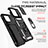 Silicone Matte Finish and Plastic Back Cover Case with Magnetic Finger Ring Stand MQ1 for Apple iPhone 13 Pro