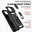 Silicone Matte Finish and Plastic Back Cover Case with Magnetic Finger Ring Stand MQ1 for Apple iPhone 14 Plus