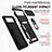 Silicone Matte Finish and Plastic Back Cover Case with Magnetic Finger Ring Stand MQ1 for Google Pixel 6 5G