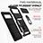 Silicone Matte Finish and Plastic Back Cover Case with Magnetic Finger Ring Stand MQ1 for Google Pixel 6 Pro 5G