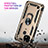 Silicone Matte Finish and Plastic Back Cover Case with Magnetic Finger Ring Stand MQ1 for Realme C21