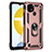 Silicone Matte Finish and Plastic Back Cover Case with Magnetic Finger Ring Stand MQ1 for Realme C21