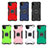 Silicone Matte Finish and Plastic Back Cover Case with Magnetic Finger Ring Stand MQ1 for Samsung Galaxy F42 5G