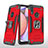 Silicone Matte Finish and Plastic Back Cover Case with Magnetic Finger Ring Stand MQ1 for Samsung Galaxy M01s Red
