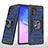 Silicone Matte Finish and Plastic Back Cover Case with Magnetic Finger Ring Stand MQ1 for Samsung Galaxy M80S