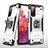 Silicone Matte Finish and Plastic Back Cover Case with Magnetic Finger Ring Stand MQ1 for Samsung Galaxy S20 FE 4G
