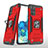 Silicone Matte Finish and Plastic Back Cover Case with Magnetic Finger Ring Stand MQ1 for Samsung Galaxy S20 Plus Red