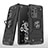 Silicone Matte Finish and Plastic Back Cover Case with Magnetic Finger Ring Stand MQ1 for Samsung Galaxy S20 Ultra Black