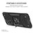 Silicone Matte Finish and Plastic Back Cover Case with Magnetic Finger Ring Stand MQ1 for Xiaomi Redmi 10 (2022)