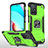 Silicone Matte Finish and Plastic Back Cover Case with Magnetic Finger Ring Stand MQ1 for Xiaomi Redmi 10 (2022) Green