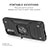 Silicone Matte Finish and Plastic Back Cover Case with Magnetic Finger Ring Stand MQ1 for Xiaomi Redmi 9 Power