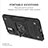 Silicone Matte Finish and Plastic Back Cover Case with Magnetic Finger Ring Stand MQ1 for Xiaomi Redmi Note 11 SE 5G