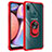 Silicone Matte Finish and Plastic Back Cover Case with Magnetic Finger Ring Stand MQ2 for Samsung Galaxy A10s Red