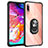 Silicone Matte Finish and Plastic Back Cover Case with Magnetic Finger Ring Stand MQ2 for Samsung Galaxy A70