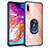 Silicone Matte Finish and Plastic Back Cover Case with Magnetic Finger Ring Stand MQ2 for Samsung Galaxy A70S