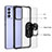 Silicone Matte Finish and Plastic Back Cover Case with Magnetic Finger Ring Stand MQ2 for Samsung Galaxy A82 5G