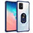 Silicone Matte Finish and Plastic Back Cover Case with Magnetic Finger Ring Stand MQ2 for Samsung Galaxy A91