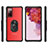 Silicone Matte Finish and Plastic Back Cover Case with Magnetic Finger Ring Stand MQ2 for Samsung Galaxy S20 FE 4G