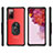 Silicone Matte Finish and Plastic Back Cover Case with Magnetic Finger Ring Stand MQ2 for Samsung Galaxy S20 Lite 5G