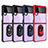 Silicone Matte Finish and Plastic Back Cover Case with Magnetic Finger Ring Stand MQ2 for Samsung Galaxy Z Flip3 5G