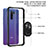 Silicone Matte Finish and Plastic Back Cover Case with Magnetic Finger Ring Stand MQ2 for Xiaomi Poco M2