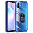 Silicone Matte Finish and Plastic Back Cover Case with Magnetic Finger Ring Stand MQ2 for Xiaomi Redmi 9A