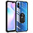 Silicone Matte Finish and Plastic Back Cover Case with Magnetic Finger Ring Stand MQ2 for Xiaomi Redmi 9AT