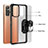 Silicone Matte Finish and Plastic Back Cover Case with Magnetic Finger Ring Stand MQ2 for Xiaomi Redmi Note 10 Pro 4G