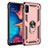 Silicone Matte Finish and Plastic Back Cover Case with Magnetic Finger Ring Stand MQ3 for Samsung Galaxy A10e